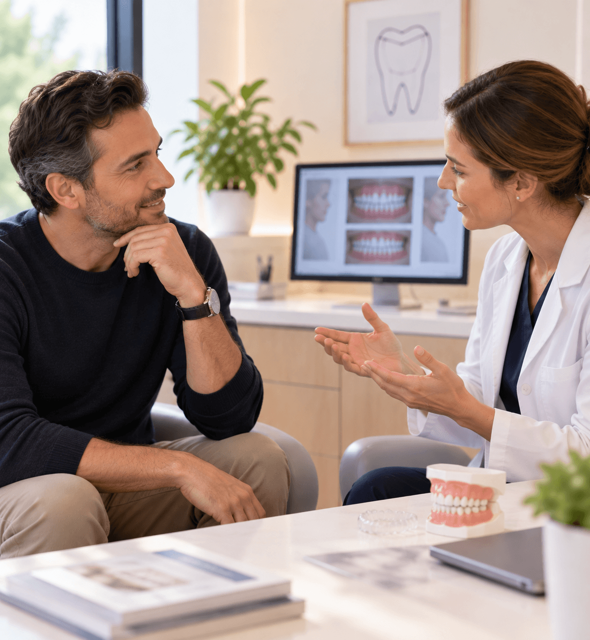 Adulte en consultation orthodontique