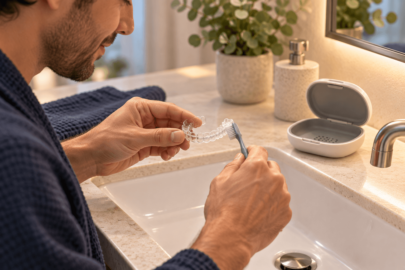 Cleaning and storing a removable retainer